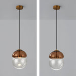 Aged Modern Minimalist Dome Metal Glass Pendant Light - Lamp Outdoor