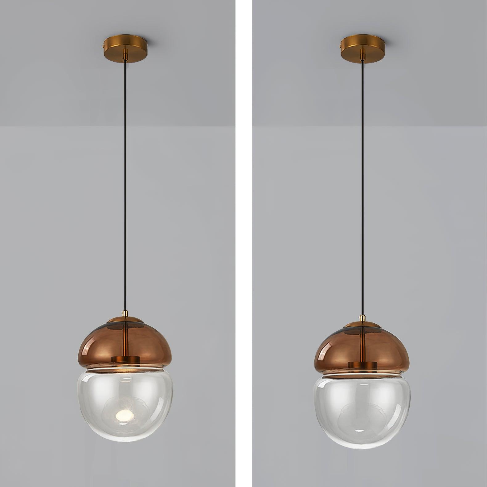 Aged Modern Minimalist Dome Metal Glass Pendant Light - Lamp Outdoor