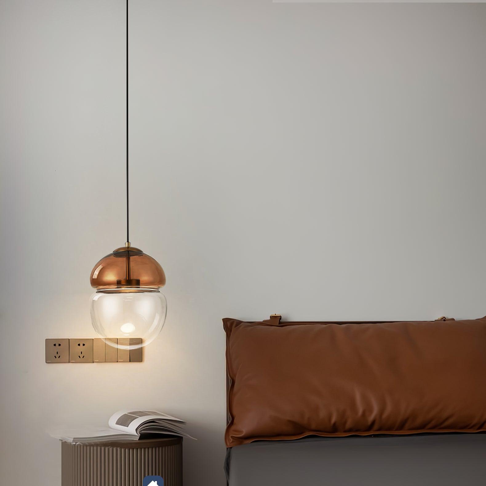 Aged Modern Minimalist Dome Metal Glass Pendant Light - Lamp Outdoor