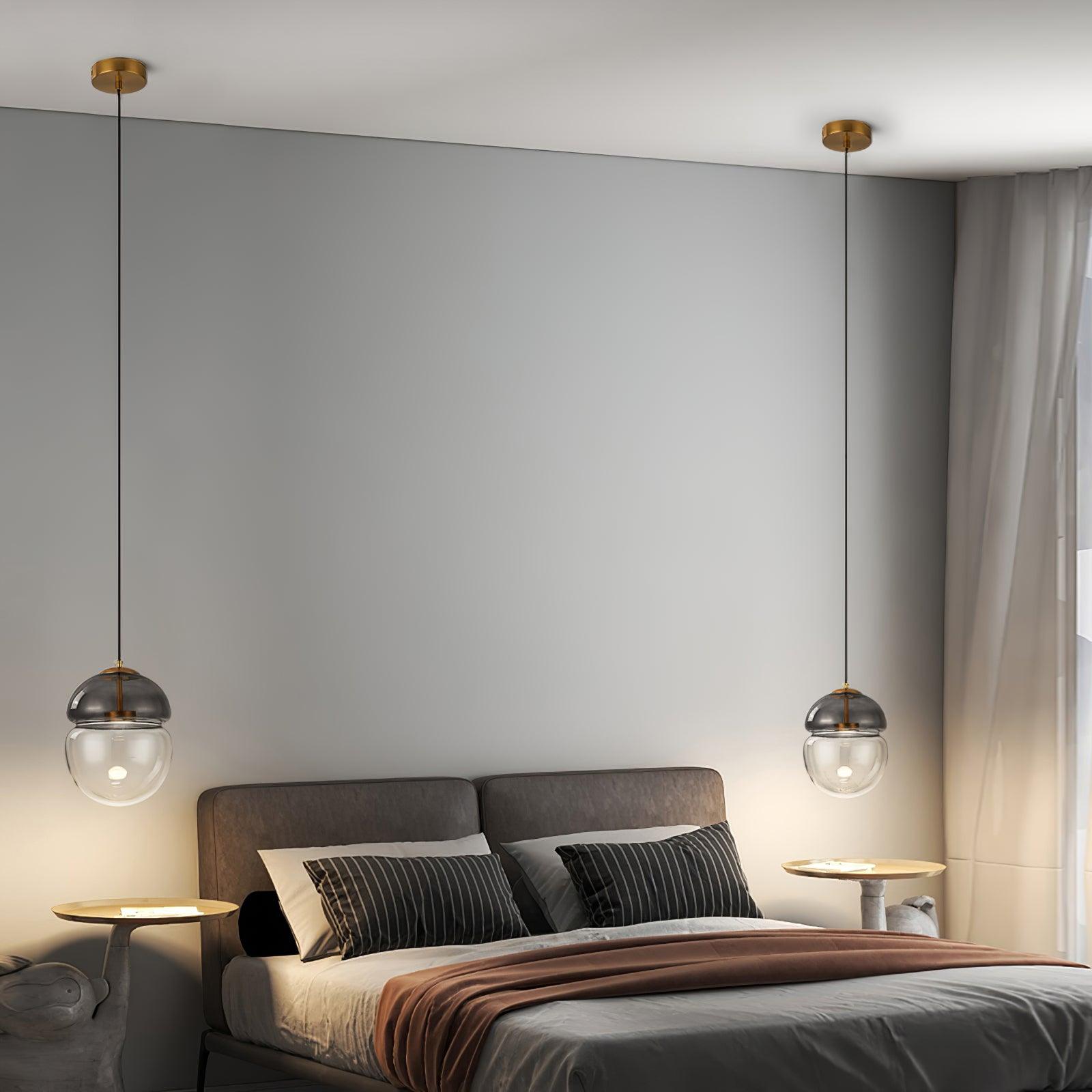 Aged Modern Minimalist Dome Metal Glass Pendant Light - Lamp Outdoor