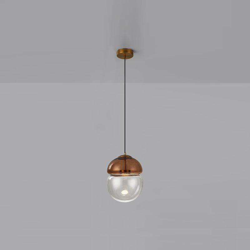 Aged Modern Minimalist Dome Metal Glass Pendant Light - Lamp Outdoor