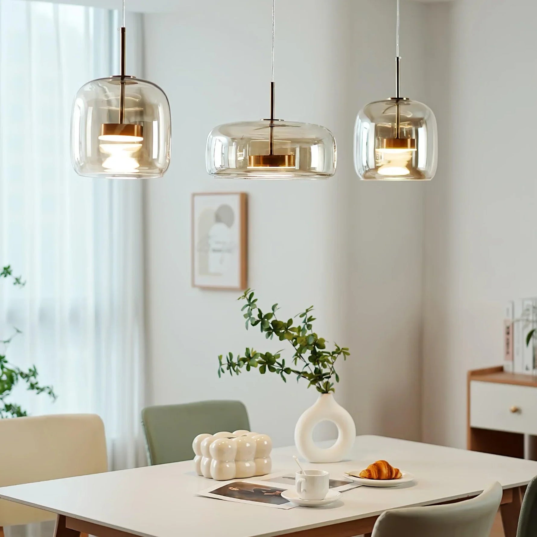 June Morden Glass Pendant Light Clear/Smoky/Amber - Lamp Outdoor