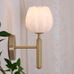 Eurzorion Floral Alabaster Brass Wall Light - Lamp Outdoor