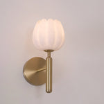 Eurzorion Floral Alabaster Brass Wall Light - Lamp Outdoor