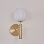 Eurzorion Floral Alabaster Brass Wall Light - Lamp Outdoor