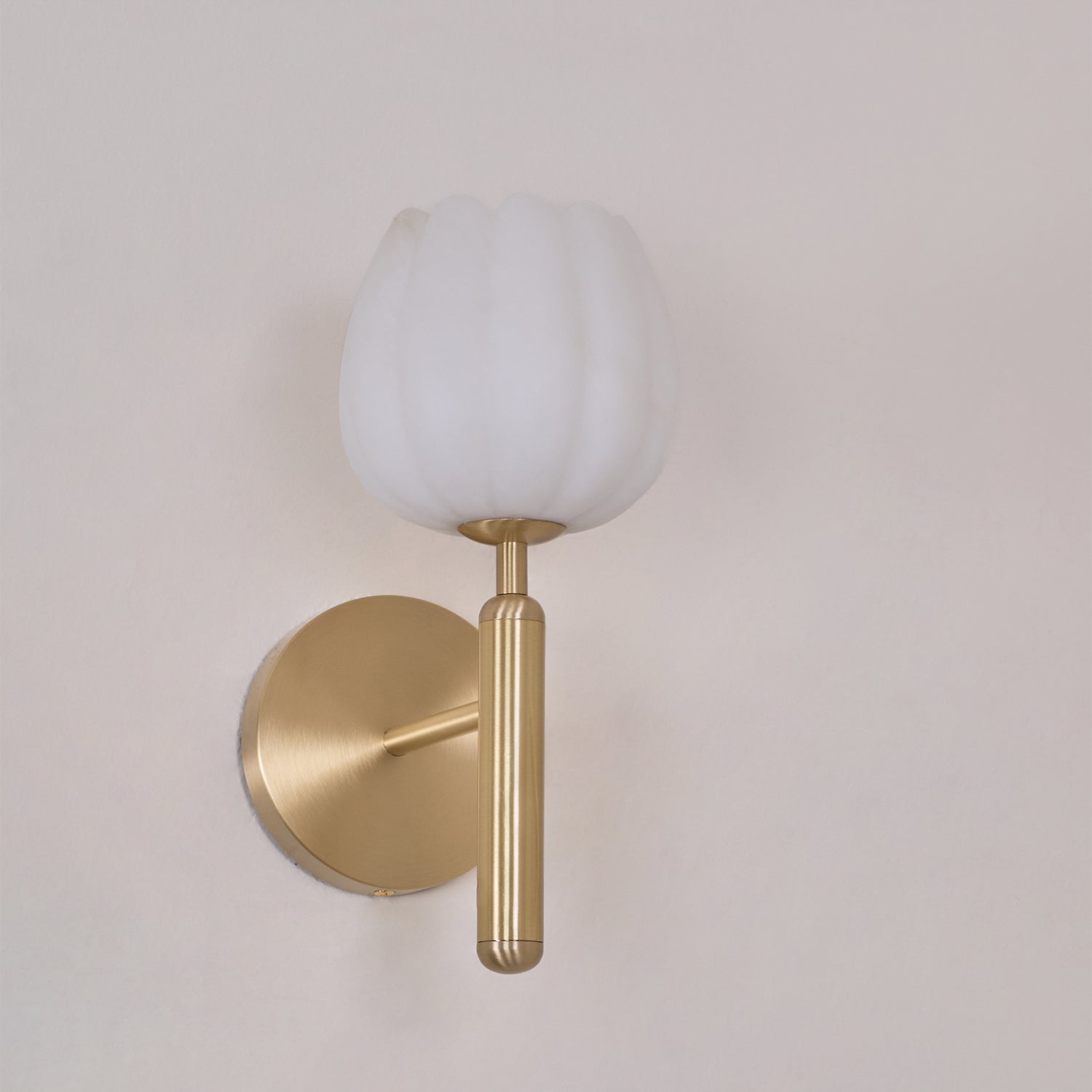 Eurzorion Floral Alabaster Brass Wall Light - Lamp Outdoor
