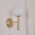 Eurzorion Floral Alabaster Brass Wall Light - Lamp Outdoor