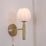 Eurzorion Floral Alabaster Brass Wall Light - Lamp Outdoor