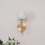 Eurzorion Floral Alabaster Brass Wall Light - Lamp Outdoor