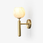 Eurzorion Floral Alabaster Brass Wall Light - Lamp Outdoor