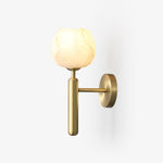Eurzorion Floral Alabaster Brass Wall Light - Lamp Outdoor