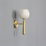 Eurzorion Floral Alabaster Brass Wall Light - Lamp Outdoor
