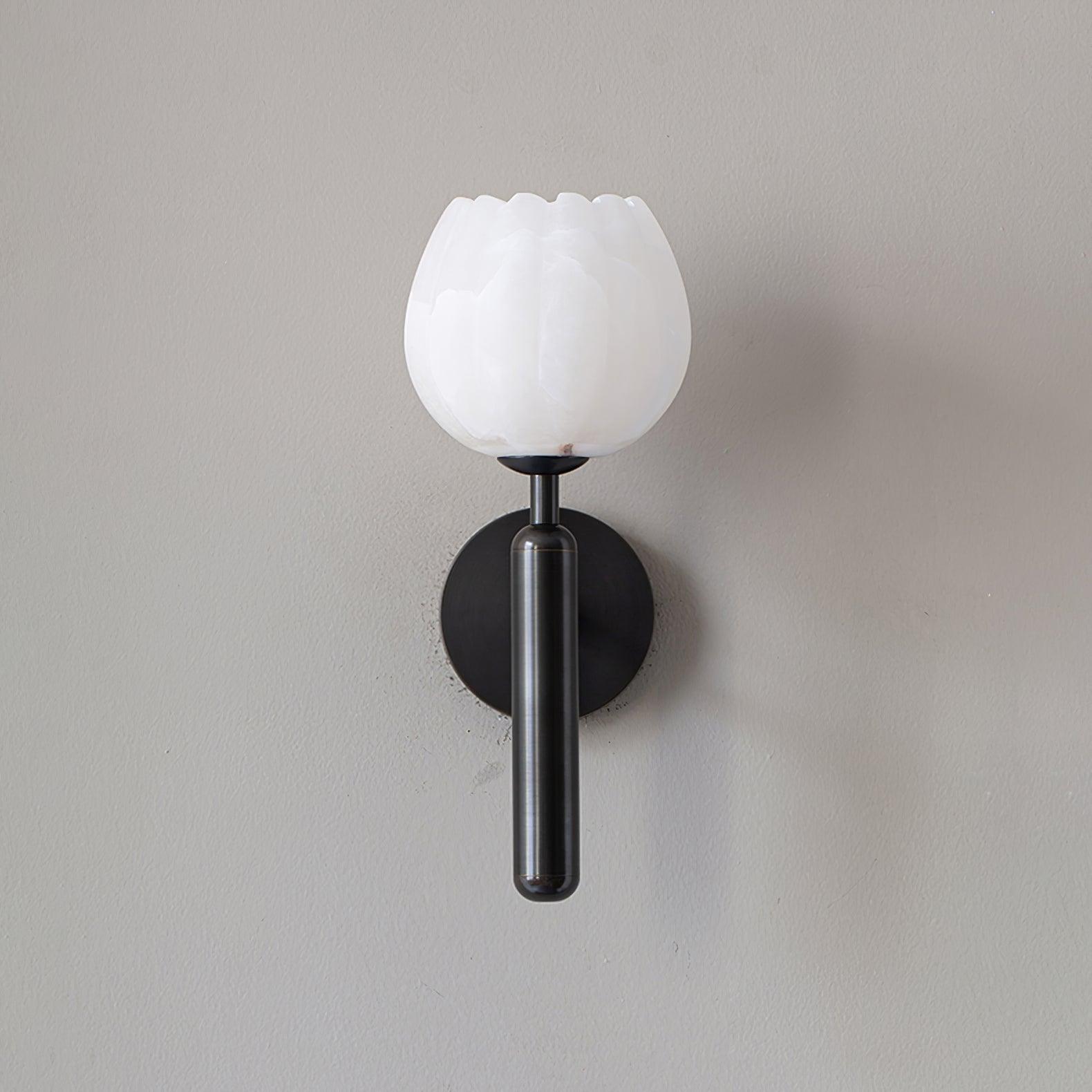 Eurzorion Floral Alabaster Brass Wall Light - Lamp Outdoor