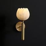 Eurzorion Floral Alabaster Brass Wall Light - Lamp Outdoor