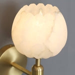 Eurzorion Floral Alabaster Brass Wall Light - Lamp Outdoor