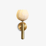 Eurzorion Floral Alabaster Brass Wall Light - Lamp Outdoor