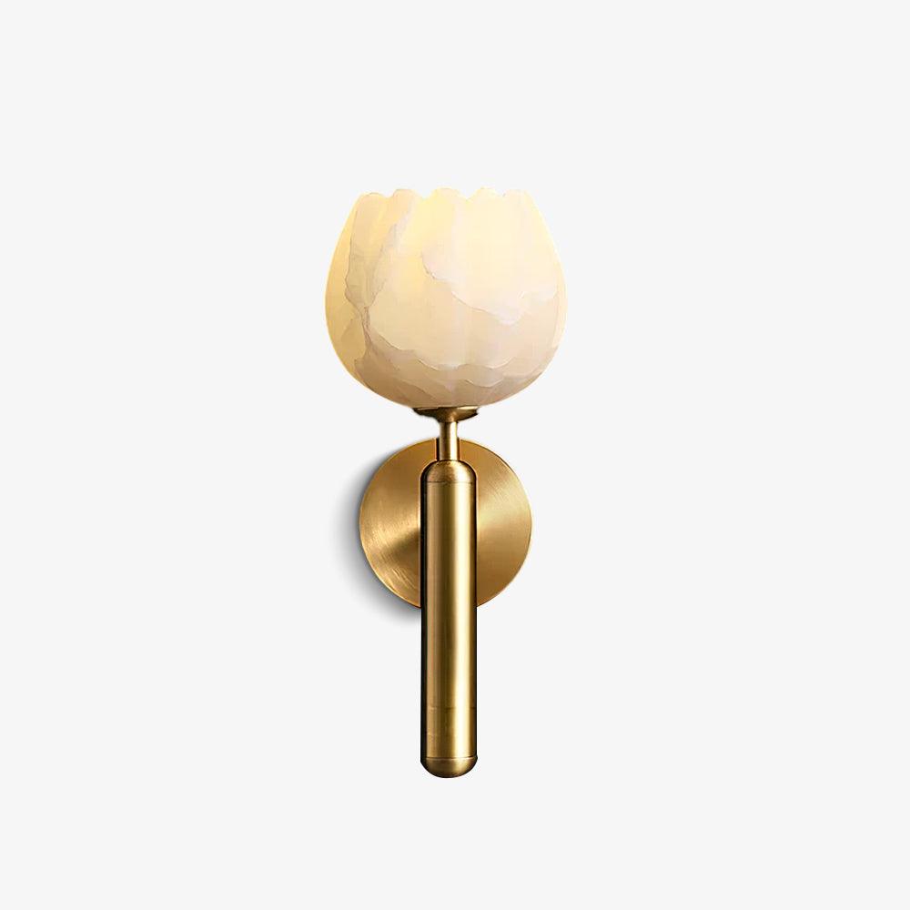 Eurzorion Floral Alabaster Brass Wall Light - Lamp Outdoor