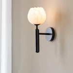 Eurzorion Floral Alabaster Brass Wall Light - Lamp Outdoor
