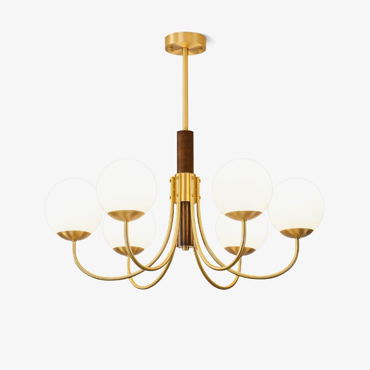 Midas Touch Walnut Sphere Chandelier - Lamp Outdoor