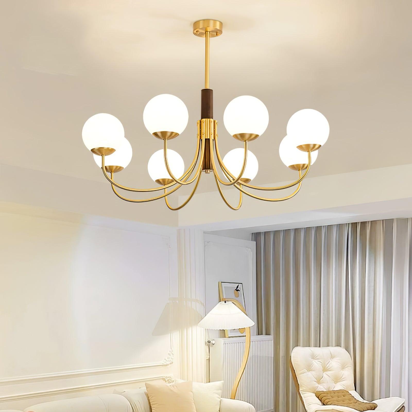 Midas Touch Walnut Sphere Chandelier - Lamp Outdoor
