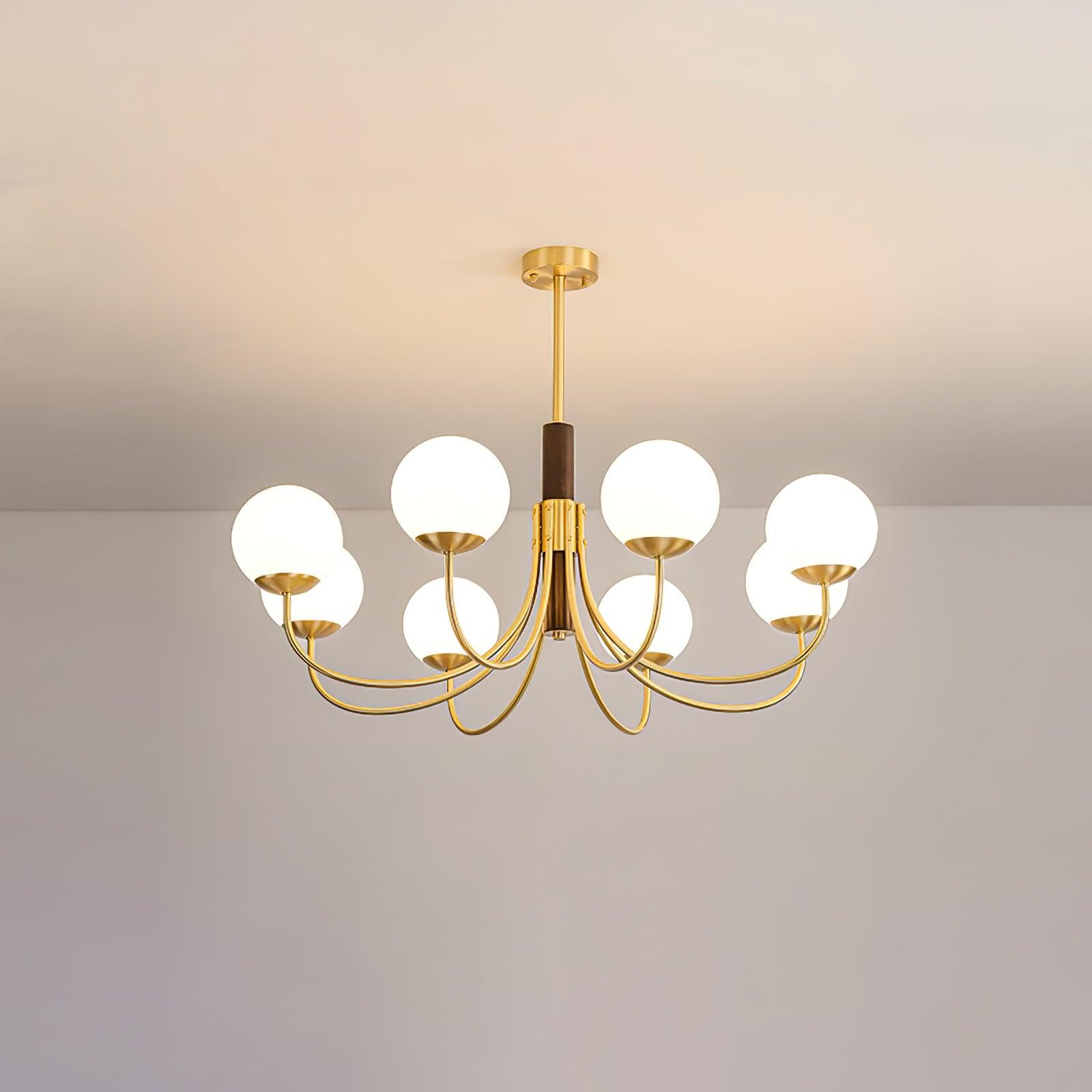 Midas Touch Walnut Sphere Chandelier - Lamp Outdoor