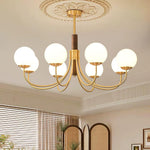 Midas Touch Walnut Sphere Chandelier - Lamp Outdoor