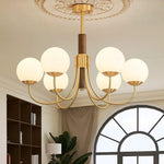 Midas Touch Walnut Sphere Chandelier - Lamp Outdoor