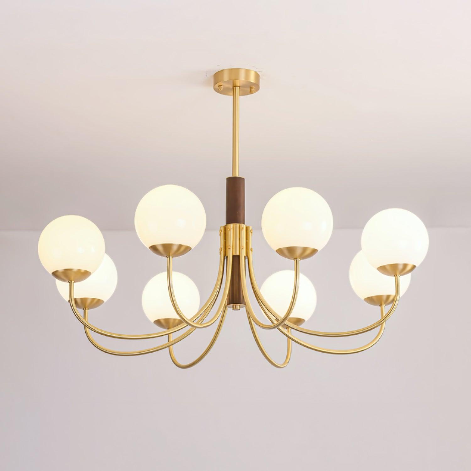 Midas Touch Walnut Sphere Chandelier - Lamp Outdoor
