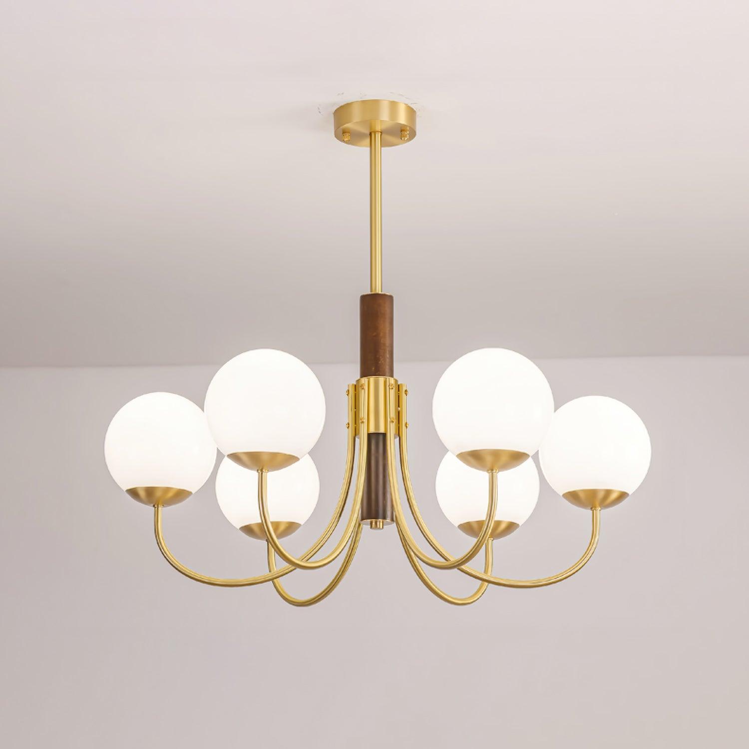 Midas Touch Walnut Sphere Chandelier - Lamp Outdoor