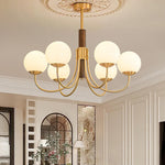 Midas Touch Walnut Sphere Chandelier - Lamp Outdoor