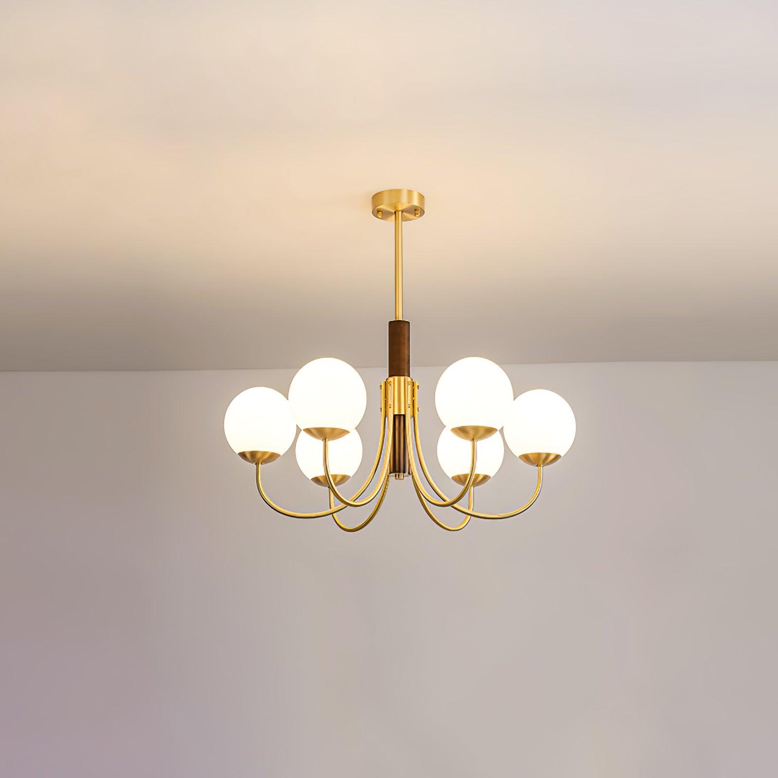 Midas Touch Walnut Sphere Chandelier - Lamp Outdoor
