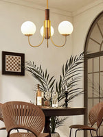 Midas Touch Walnut Sphere Chandelier - Lamp Outdoor