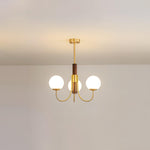 Midas Touch Walnut Sphere Chandelier - Lamp Outdoor