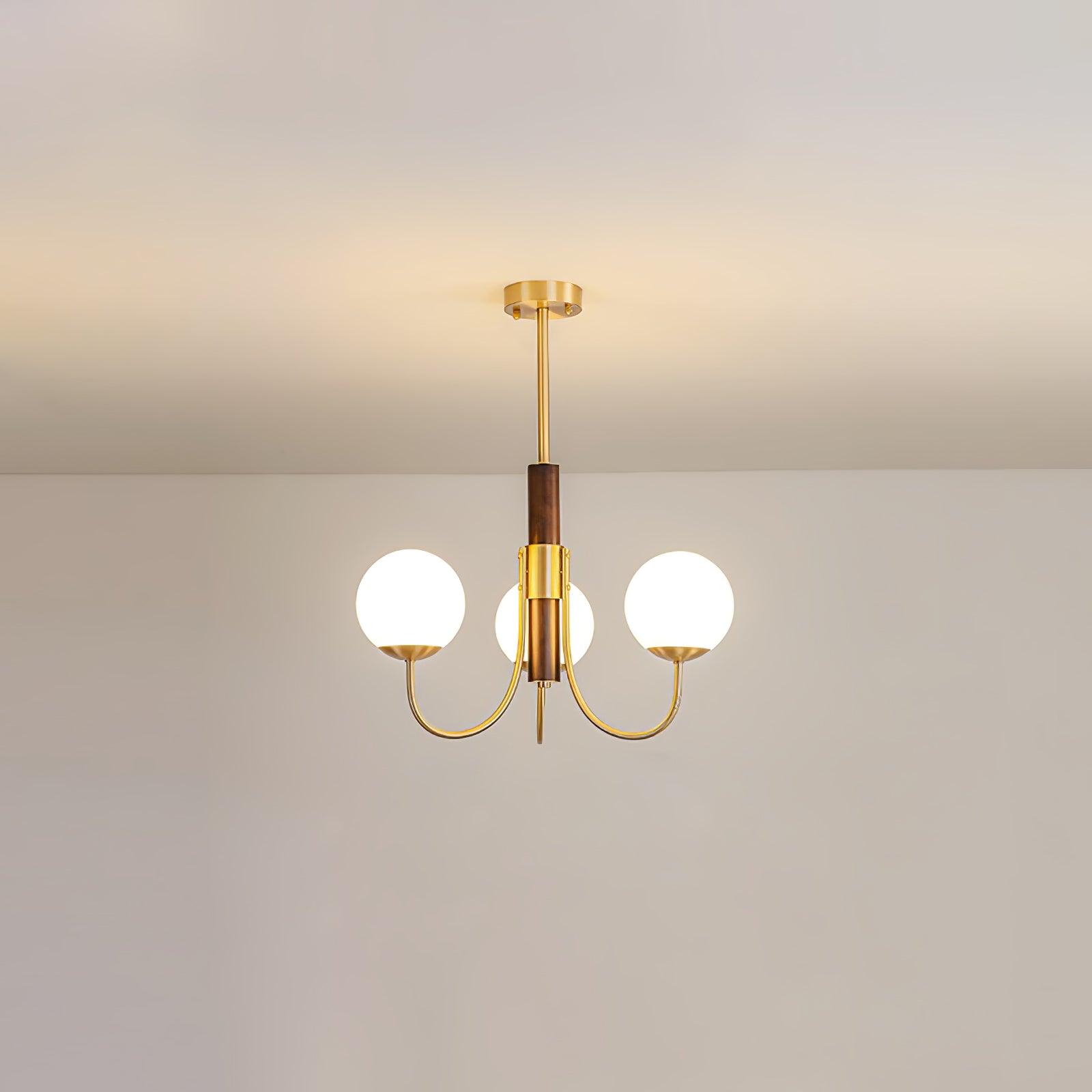 Midas Touch Walnut Sphere Chandelier - Lamp Outdoor