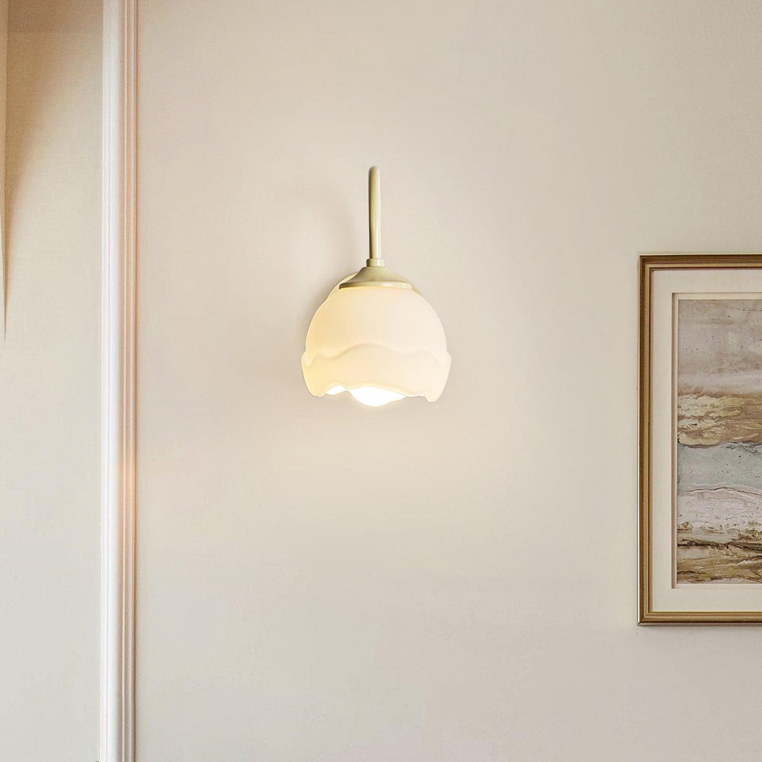 Milk White Floral Wall Lamp - Lamp Outdoor