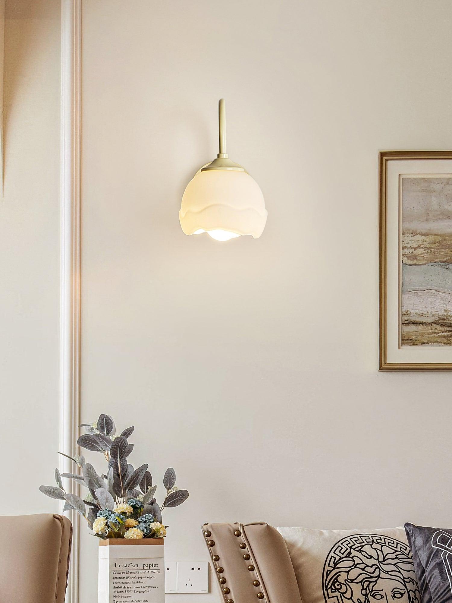 Milk White Floral Wall Lamp - Lamp Outdoor