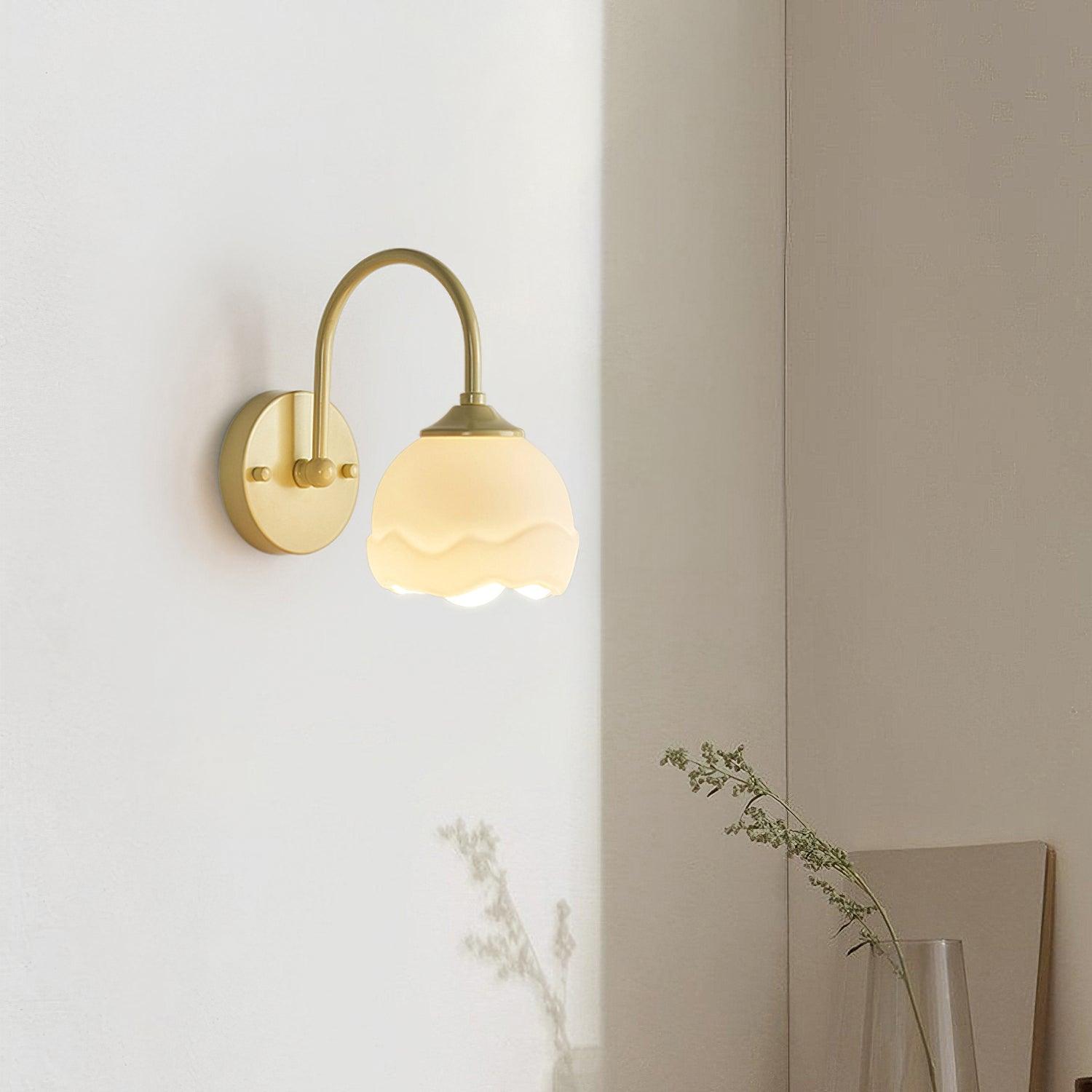 Milk White Floral Wall Lamp - Lamp Outdoor