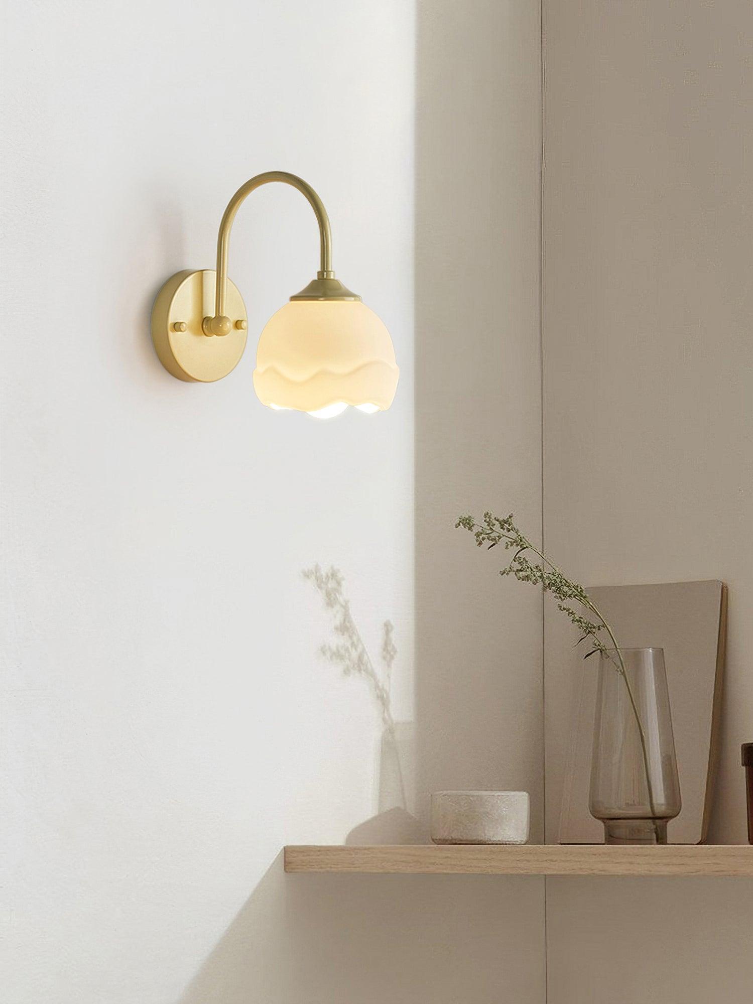 Milk White Floral Wall Lamp - Lamp Outdoor