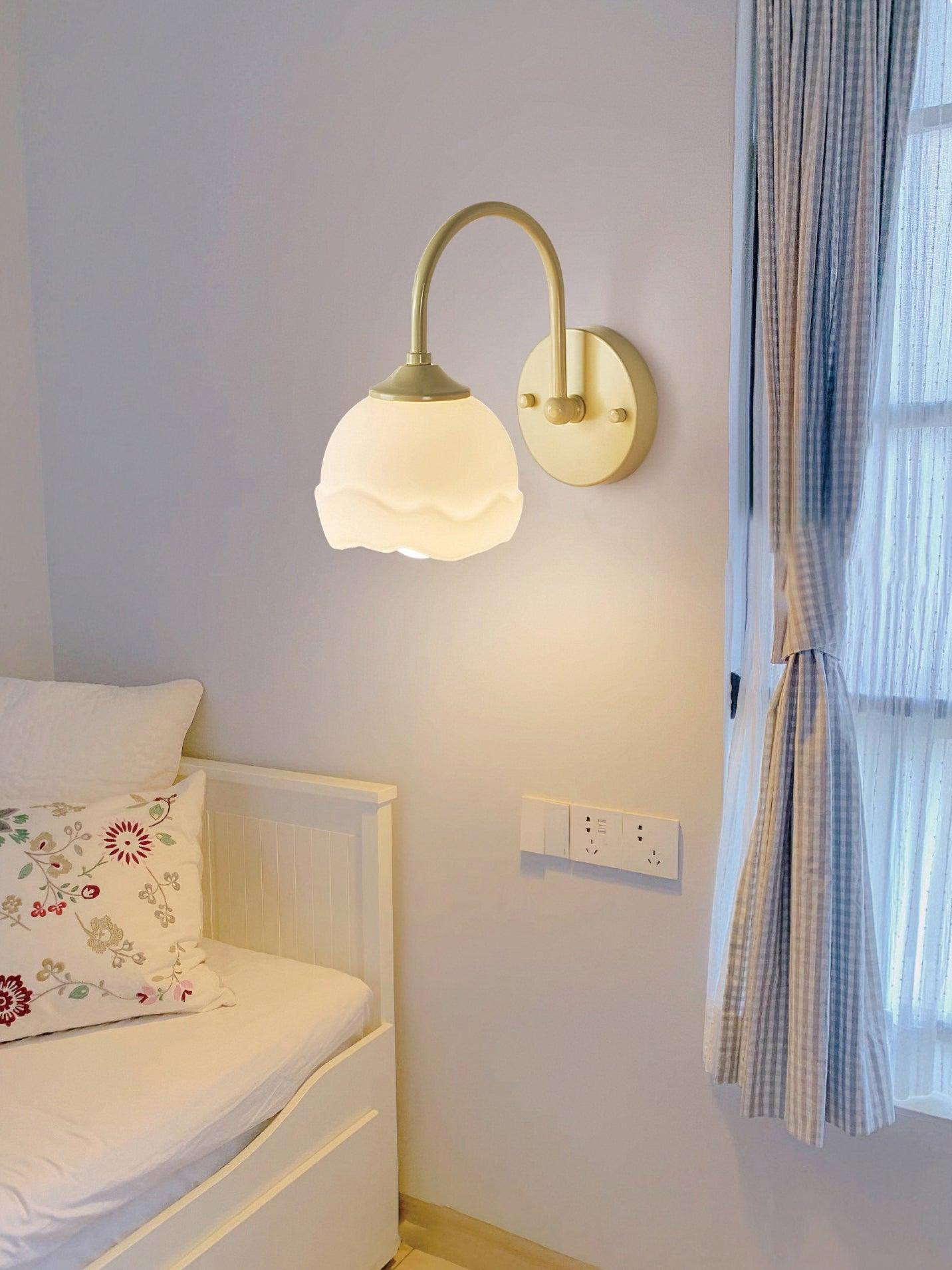 Milk White Floral Wall Lamp - Lamp Outdoor
