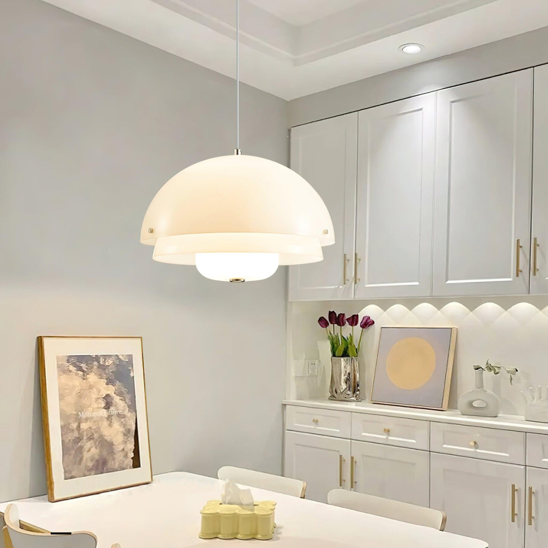 Milk White Layer Pendant Lamp - Lamp Outdoor