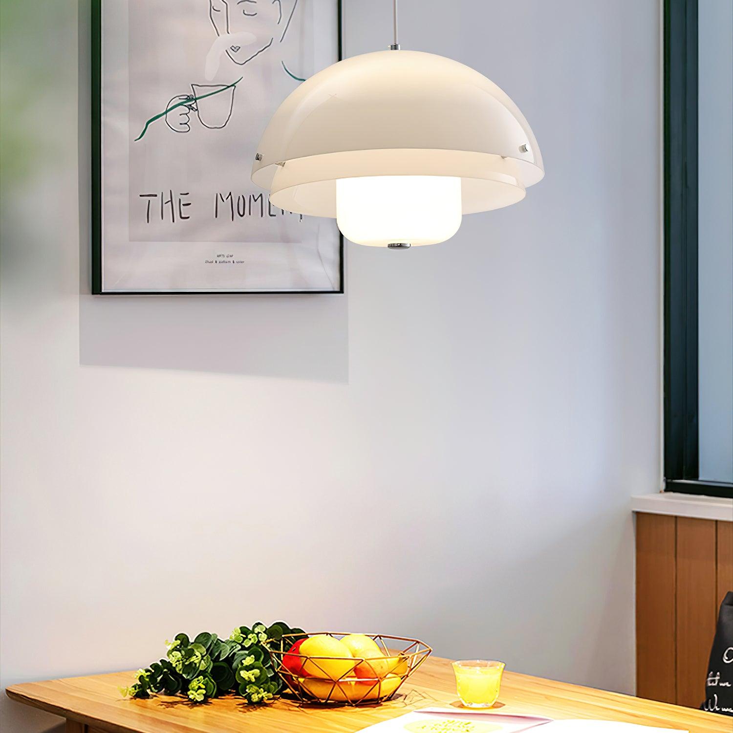 Milk White Layer Pendant Lamp - Lamp Outdoor