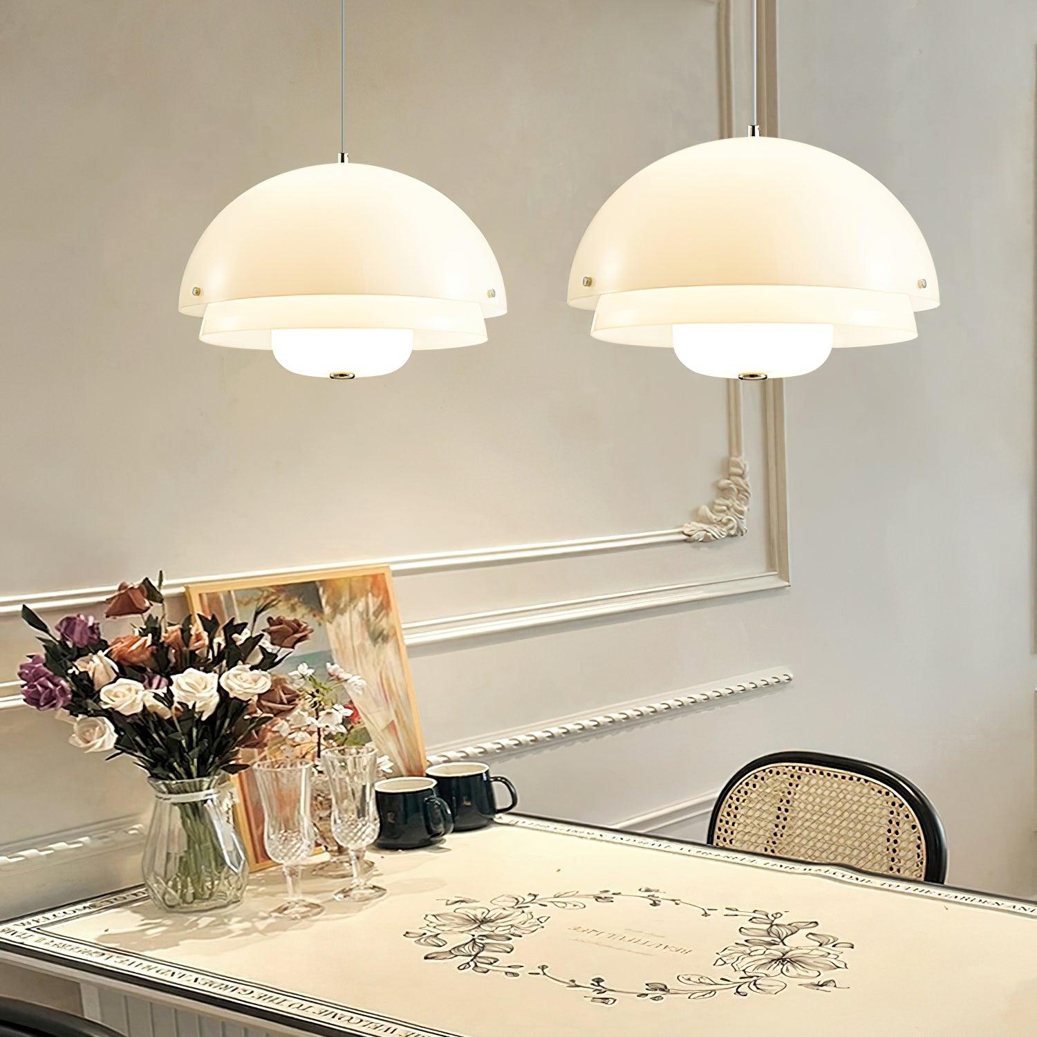 Milk White Layer Pendant Lamp - Lamp Outdoor