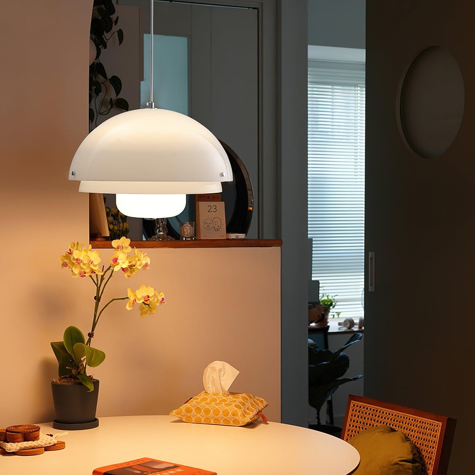 Milk White Layer Pendant Lamp - Lamp Outdoor
