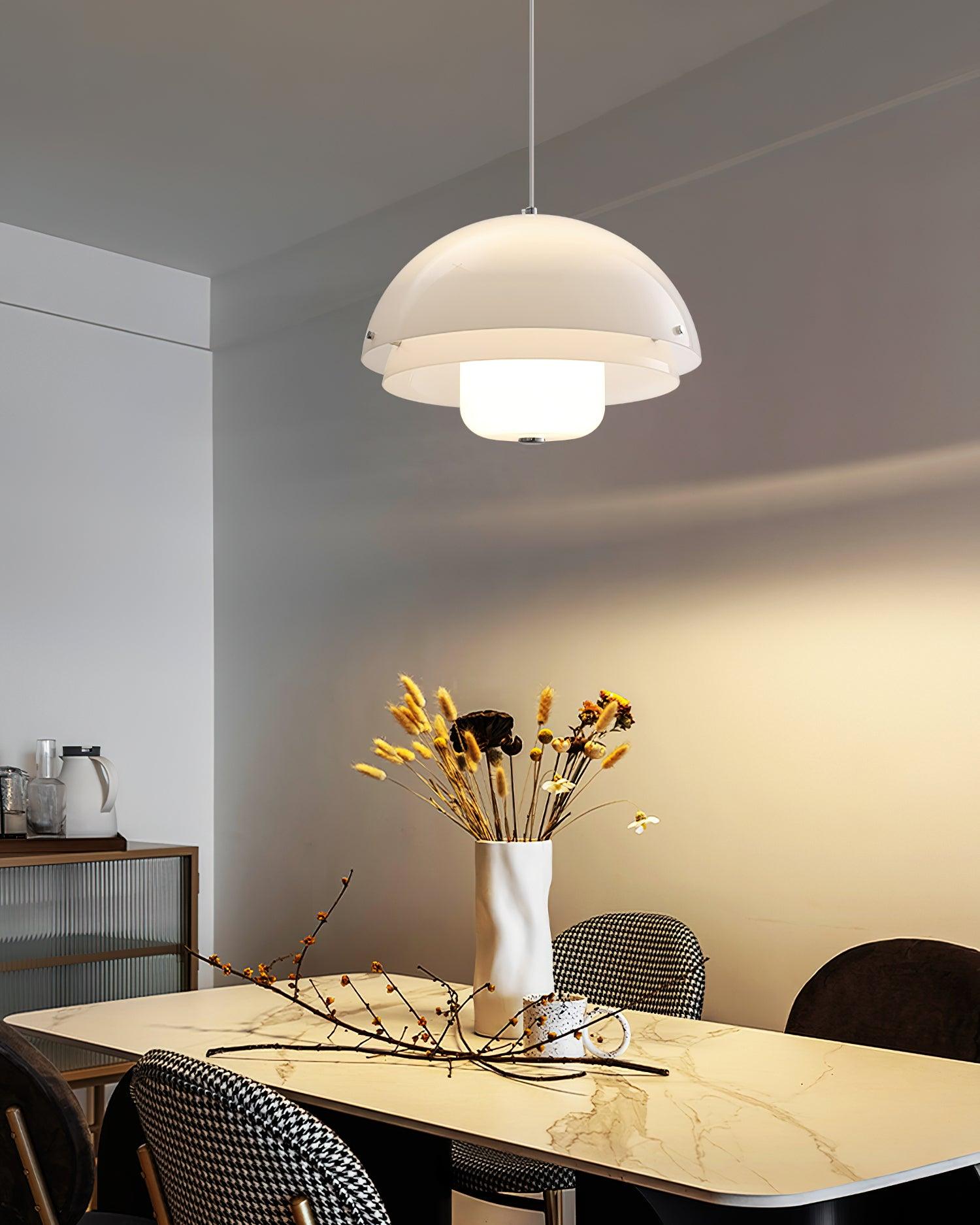 Milk White Layer Pendant Lamp - Lamp Outdoor