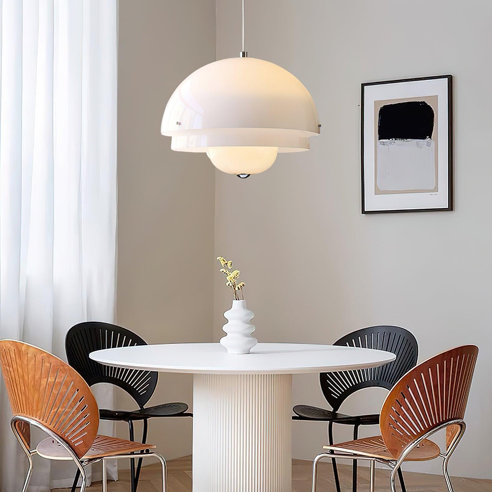 Milk White Layer Pendant Lamp - Lamp Outdoor