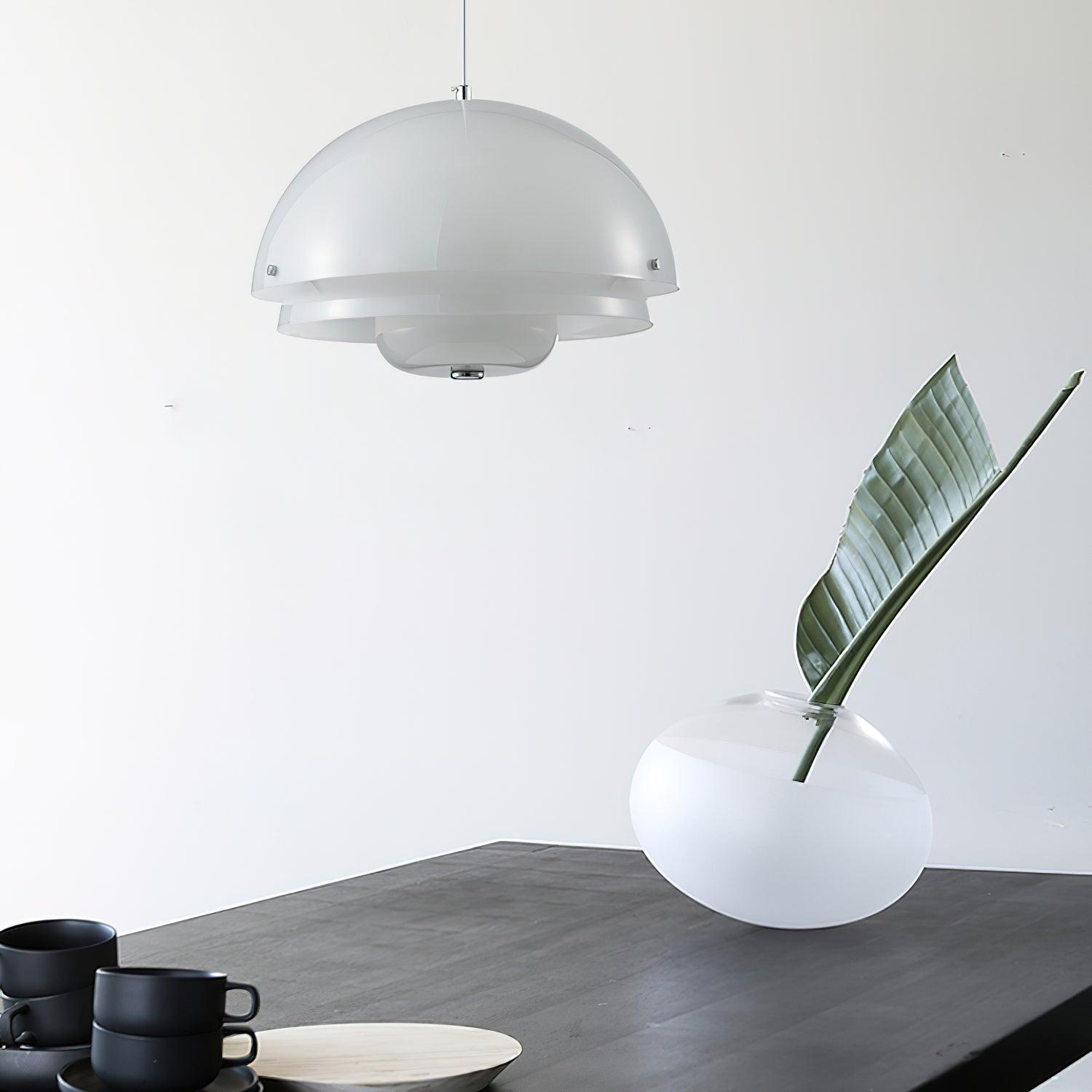 Milk White Layer Pendant Lamp - Lamp Outdoor