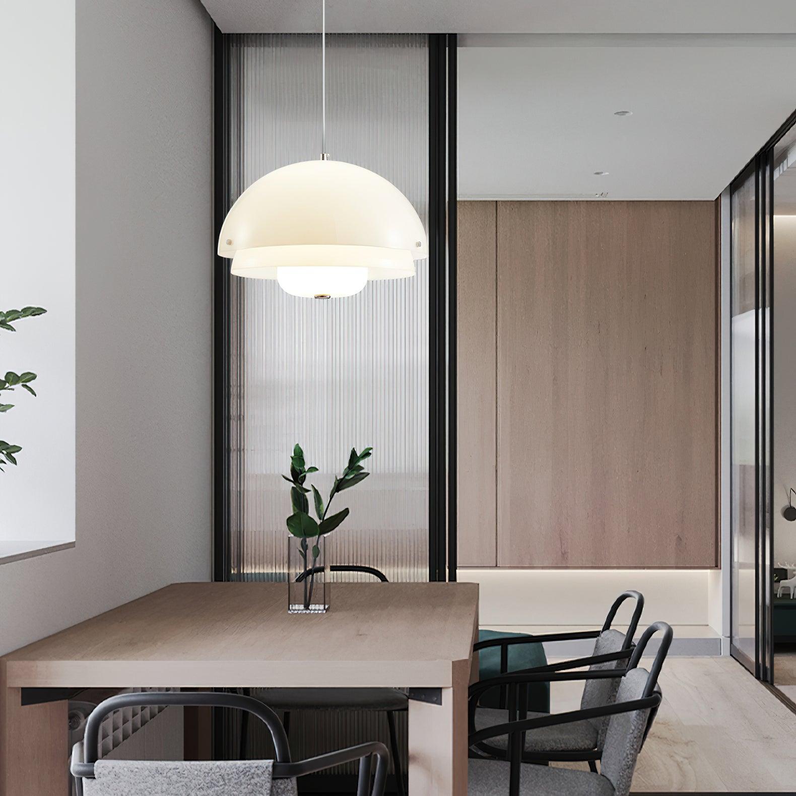 Milk White Layer Pendant Lamp - Lamp Outdoor