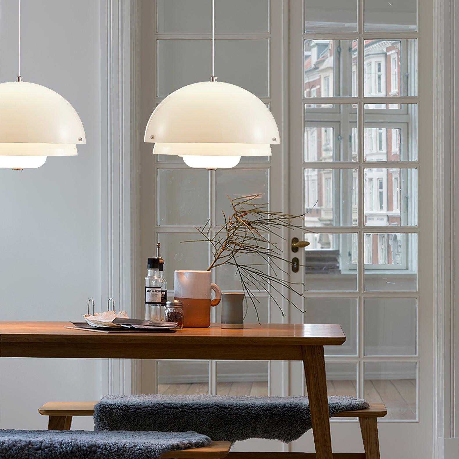 Milk White Layer Pendant Lamp - Lamp Outdoor