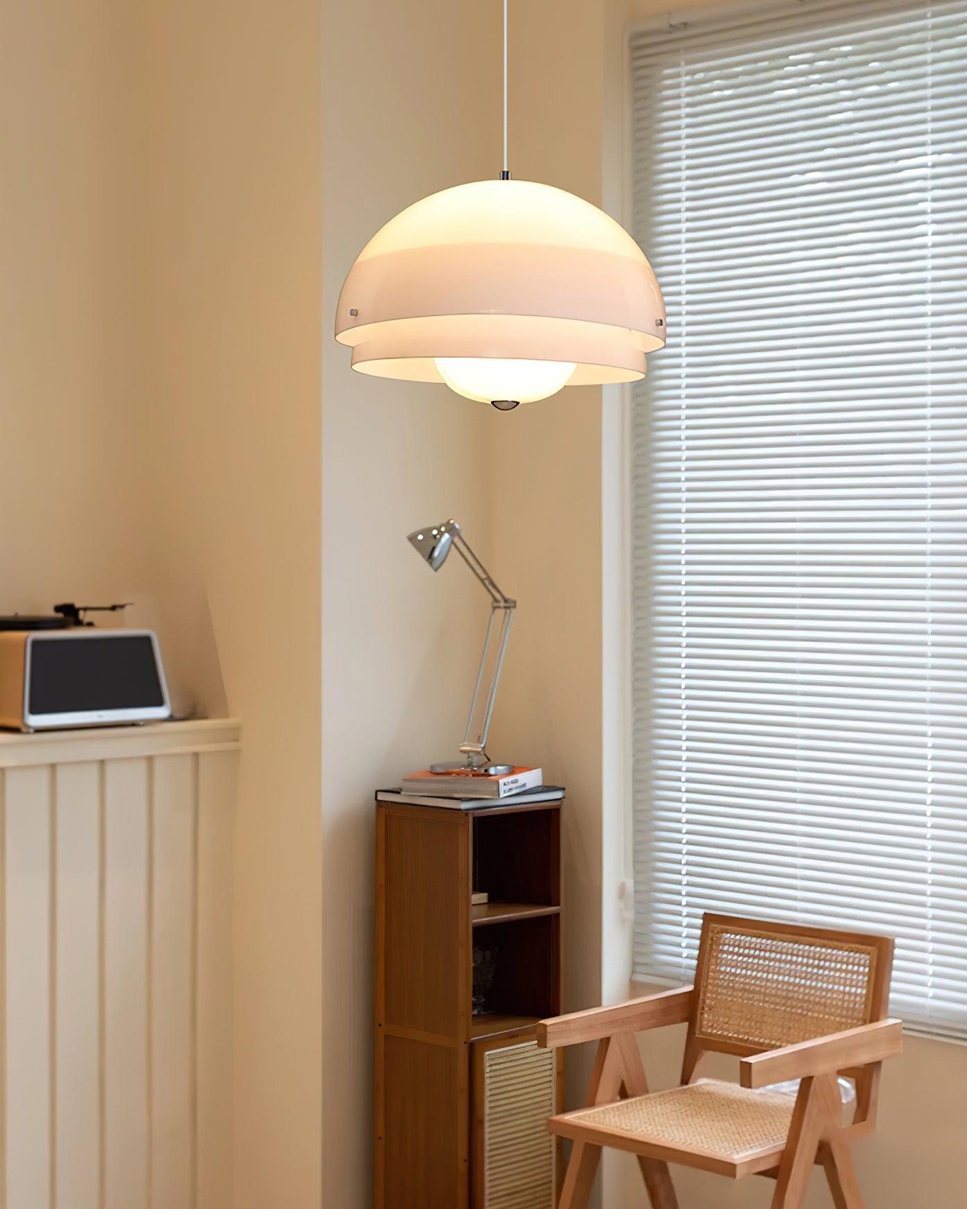 Milk White Layer Pendant Lamp - Lamp Outdoor