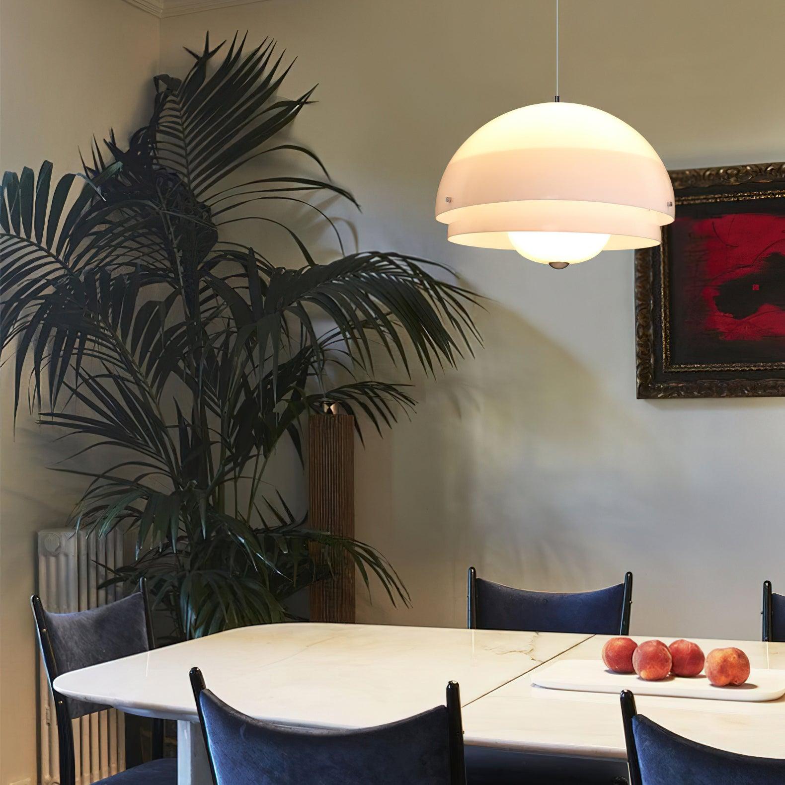 Milk White Layer Pendant Lamp - Lamp Outdoor